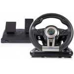 NEDIS GAMING STEERING WHEEL MANUAL SHIFTER OPTION FOOT PEDALS FORCE - (GSWL200BK)