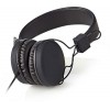 NEDIS WIRED HEADPHONES ON-EAR FOLDABLE 1.2M ROUND CABLE BLACK - (HPWD1100BK)