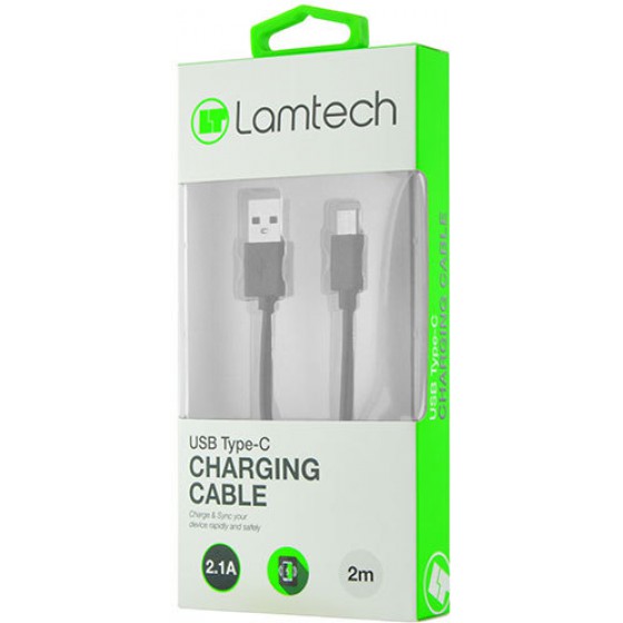 LAMTECH TYPE C 2M 2.1A BLACK - (LAM446834)