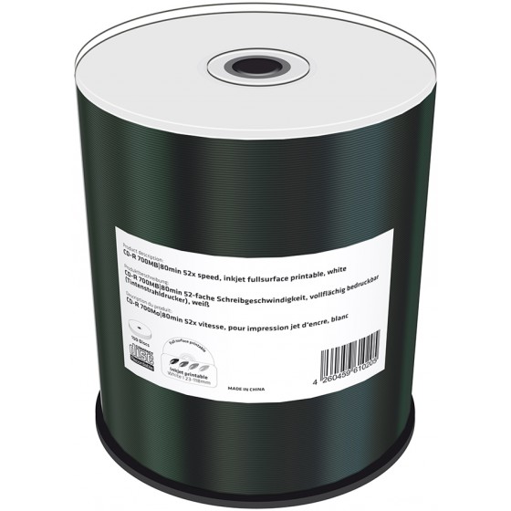MEDIARANGE CD-R 700MB 52X INKJET FULLSURFACE PRINTABLE CAKE 100��� - (MR203)