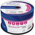 MEDIARANGE CD-R 700MB 52X INKJET FULLSURFACE PRINTABLE CAKE BOX 50��� - (MR208)