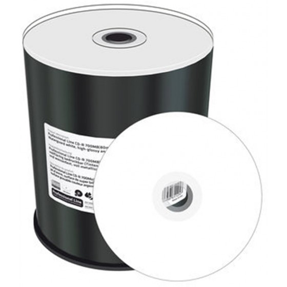 MEDIARANGE CD-R 700MB 52X INKJET FULLSURFACE PRINTABLE PROSELECT WHITE WIDE SPUTTERED CAKE 100��� - (MRPL501-C)