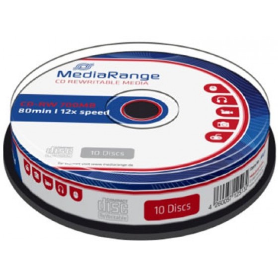 MEDIARANGE CD-RW 700MB 12X CAKE BOX 10��� - (MR235)