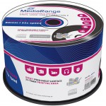 MEDIARANGE VINYL CD-R 700MB 52X INKJET PRINTABLE BLACK DYE CAKE 50��� - (MR226)