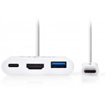 NEDIS USB-C ADAPTER USB C MALE - USB A FEMALE+USB C FEMALE+HDMI FEMALE - (CCGP64765WT02)