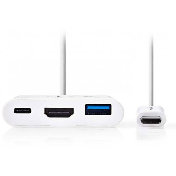 NEDIS USB-C ADAPTER USB C MALE - USB A FEMALE+USB C FEMALE+HDMI FEMALE - (CCGP64765WT02)