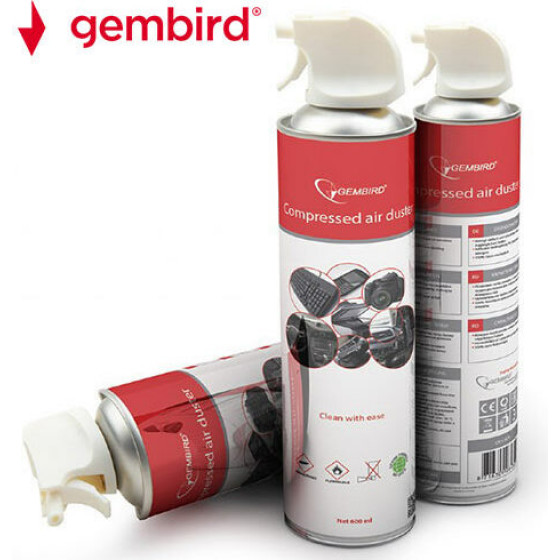 GEMBIRD COMPRESSED AIR DUSTER FLAMMABLE 600ML - (CK-CAD-FL600-01)