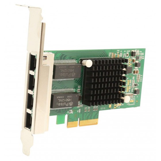 POWERTECH ����� ��������� PCI-E TO 4X LAN 10/100/1000 CHIP INTEL I350 - (SLOT-023)