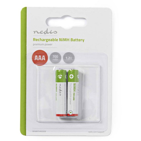 NEDIS RECHARGEABLE NI-MH BATTERY AAA 1.2V 700MAH 2��� - (BANM7HR032B)
