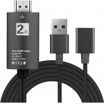 POWERTECH ������� USB 2.0 FEMALE �� HDMI �� USB ���������� 1M ����� - (CAB-H080)