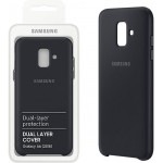 SAMSUNG ���� ��� A6 2018 A600 DUAL LAYER COVER BLACK BLISTER - (EF-PA600CBEGWW)