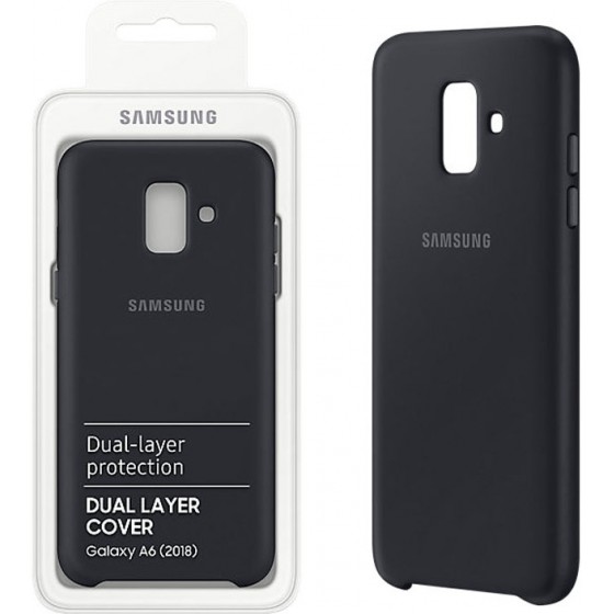 SAMSUNG ���� ��� A6 2018 A600 DUAL LAYER COVER BLACK BLISTER - (EF-PA600CBEGWW)
