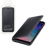 SAMSUNG ���� ��� A6 2018 A600 FLIP WALLET COVER BLACK BLISTER - (EF-WA600CBEGWW)