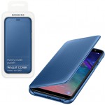 SAMSUNG ���� ��� A6 2018 A600 FLIP WALLET COVER BLUE BLISTER - (EF-WA600CLEGWW)