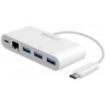 MACALLY 3.1 USB-C TO 3PORT USB HUB+ETH - (UC3HUB3GBC)