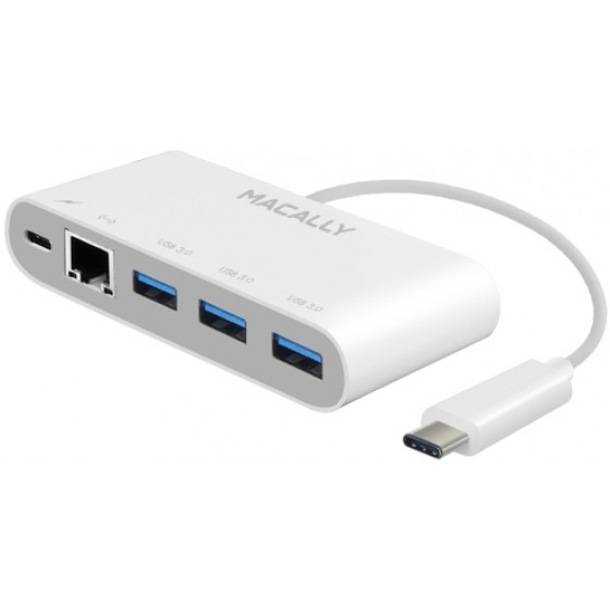 MACALLY 3.1 USB-C TO 3PORT USB HUB+ETH - (UC3HUB3GBC)