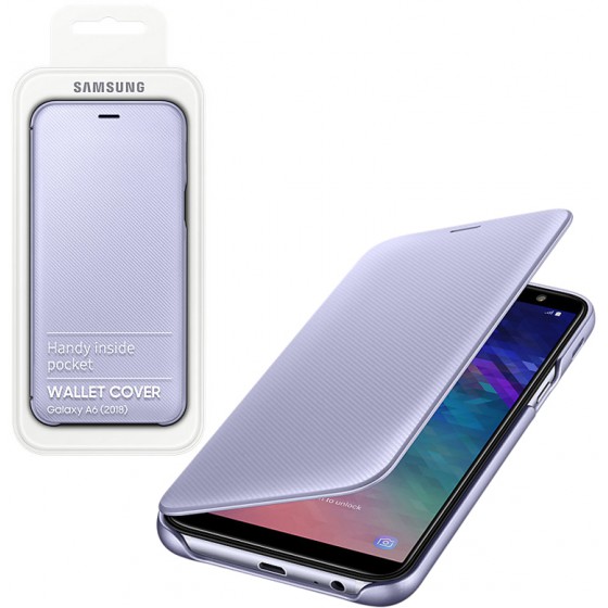 SAMSUNG ���� ��� A6 2018 A600 FLIP WALLET COVER VIOLET BLISTER - (EF-WA600CVEGWW)