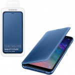 SAMSUNG ���� ��� A6 PLUS 2018 A605 FLIP WALLET COVER BLUE BLISTER - (EF-WA605CLEGWW)