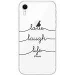 INOS ���� TPU ��� APPLE IPHONE XR ART THEME LOVE-LAUGH-LIFE - (5205598112349)