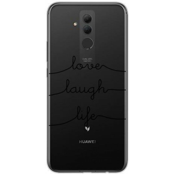 INOS ���� TPU ��� HUAWEI MATE 20 LITE DUAL SIM ART THEME LOVE-LAUGH-LIFE - (5205598112318)