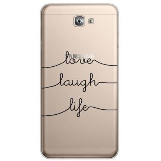 INOS ���� TPU ��� SAMSUNG G611F GALAXY J7 PRIME 2 DUAL SIM ART THEME LOVE-LAUGH-LIFE - (5205598112615)
