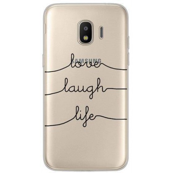 INOS ���� TPU ��� SAMSUNG J250F GALAXY J2 2018 DUAL SIM ART THEME LOVE-LAUGH-LIFE - (5205598112400)