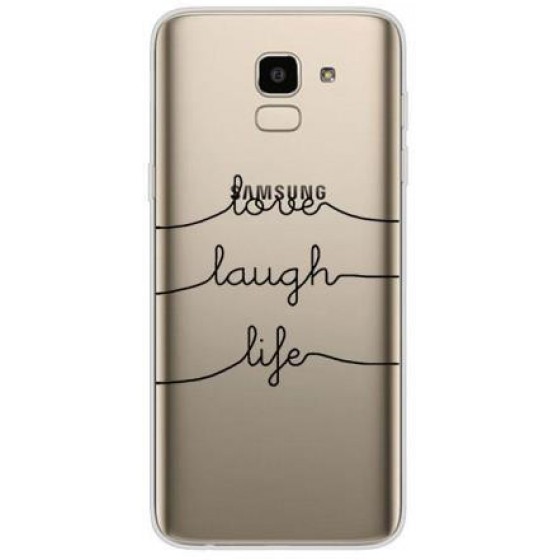 INOS ���� TPU ��� SAMSUNG J600F GALAXY J6 2018 DUAL SIM ART THEME LOVE-LAUGH-LIFE - (5205598112493)