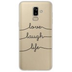 INOS ���� TPU ��� SAMSUNG J800F GALAXY J8 2018 DUAL SIM ART THEME LOVE-LAUGH-LIFE - (5205598112561)