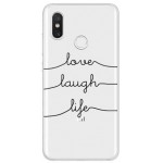 INOS ���� TPU ��� XIAOMI MI A2 LITE DUAL SIM ART THEME LOVE-LAUGH-LIFE - (5205598112165)