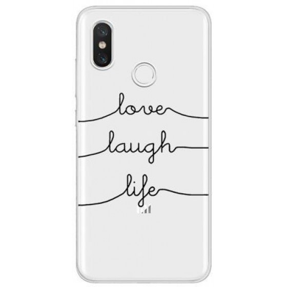 INOS ���� TPU ��� XIAOMI MI A2 LITE DUAL SIM ART THEME LOVE-LAUGH-LIFE - (5205598112165)