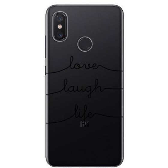INOS ���� TPU ��� XIAOMI REDMI NOTE 5 DUAL SIM ART THEME LOVE-LAUGH-LIFE - (5205598112257)