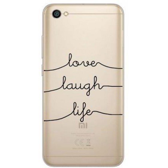 INOS ���� TPU ��� XIAOMI REDMI NOTE 5A DUAL SIM ART THEME LOVE-LAUGH-LIFE - (5205598109486)