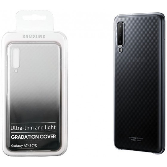 SAMSUNG ���� ��� A7 2018 A750 GRADATION COVER BLACK BLISTER - (EF-AA750CBEGWW)