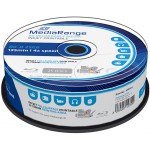 MEDIARANGE BD-R 25GB 4X INKJET FULLSURFACE PRINTABLE CAKE BOX 25��� - (MR504)