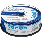 MEDIARANGE BD-R 25GB 6X INKJET FULLSURFACE PRINTABLE CAKE BOX 25��� - (MR515)