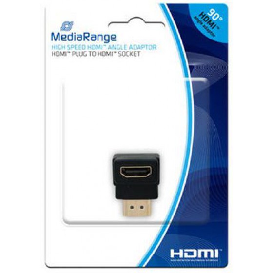 MEDIARANGE HDMI HIGH SPEED ANGLE ADAPTOR BLACK - (MRCS166)