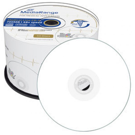MEDIARANGE MEDICAL LINE CD-R 700MB 48X INKJET FULLSURFACE PRINTABLE CAKE 50TEM - (MR229)