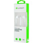 LAMTECH HANDSFREE STEREO 3.5MM JACK WITH MIC WHITE - (LAM020663)