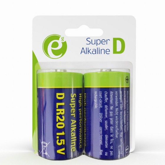 ENERGENIE ALKALINE D-CELL BATTERY 2 PACK - (EG-BA-LR20-01)
