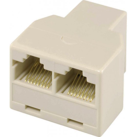 POWERTECH ���������� RJ45 FEMALE �� 2X RJ45 FEMALE ������ - (CAB-N128)