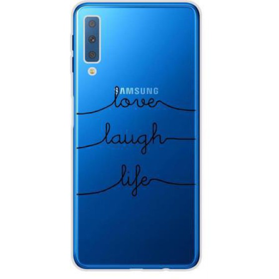 INOS ���� TPU ��� SAMSUNG A750F GALAXY A7 2018 ART THEME LOVE-LAUGH-LIFE - (5205598116859)