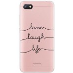 INOS ���� TPU ��� XIAOMI REDMI 6A DUAL SIM ART THEME LOVE LAUGH LIFE - (5205598112226)