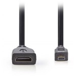 NEDIS HIGH SPEED HDMI CABLE WITH ETHERNET HDMI FEMALE-HDMI MICRO 0.2M- (CVGP34790BK02)