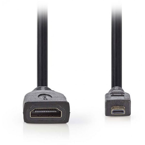 NEDIS HIGH SPEED HDMI CABLE WITH ETHERNET HDMI FEMALE-HDMI MICRO 0.2M- (CVGP34790BK02)