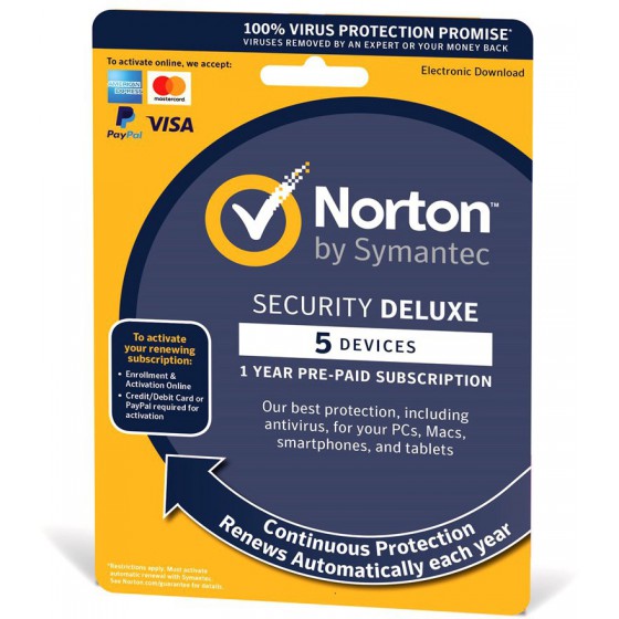 SYMANTEC NORTON SECURITY DELUXE 3.0 5 �������� 1 ���� EU - (21384954)