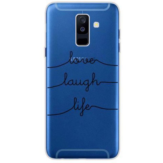 INOS ���� TPU ��� SAMSUNG A605F GALAXY A6 PLUS 2018 DUAL SIM ART THEME LOVE-LAUGH-LIFE - (5205598119010)