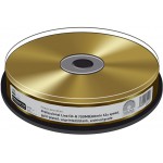 MEDIARANGE PROFESSIONAL LINE CD-R 700MB GOLD-PLATED UNPRINTED BLANK ARCHIVAL GRADE CAKE 10 - (MRPL510)