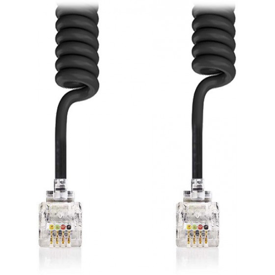 NEDIS TELECOM CABLE RJ10 MALE - RJ10 MALE 5.0M BLACK - (TCGP90100BK50)