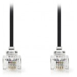 NEDIS TELECOM CABLE RJ11 MALE - RJ11 MALE 10.0M BLACK - (TCGP90200BK100)