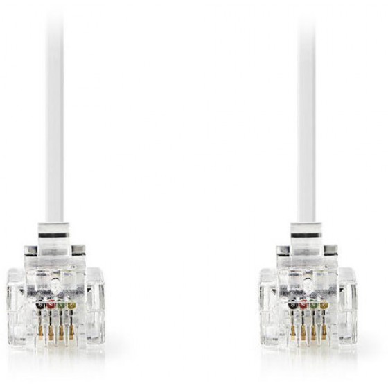 NEDIS TELECOM CABLE RJ11 MALE - RJ11 MALE 10.0M WHITE - (TCGP90200WT100)